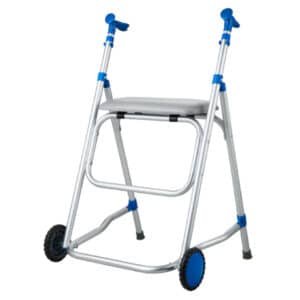2214 ANDADOR ALUMINIO CON RUEDAS DELANTERAS Y ASIENTO
